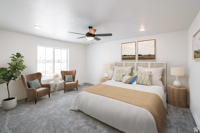 243 W 730 N, Smithfield, UT 84335 - bedroom with carpet, baseboards, and a ceiling fan