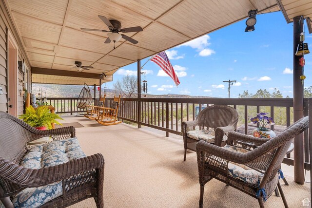 6407 N Dry Fork Cyn W, Dry Fork, UT 84078 - view of patio featuring ceiling fan and a porch