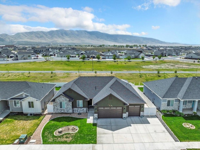 5118 N Blackbrush Dr, Eagle Mountain, UT 84005 - aerial perspective of suburban area featuring a mountain backdrop