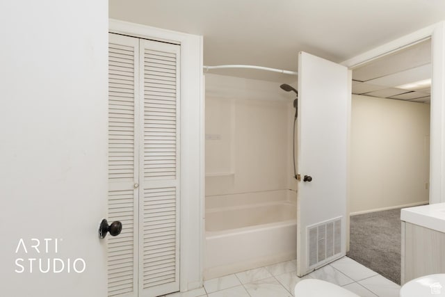 941 E Carnation Dr, Sandy, UT 84094 - bathroom featuring a closet,  shower combination, vanity, and toilet
