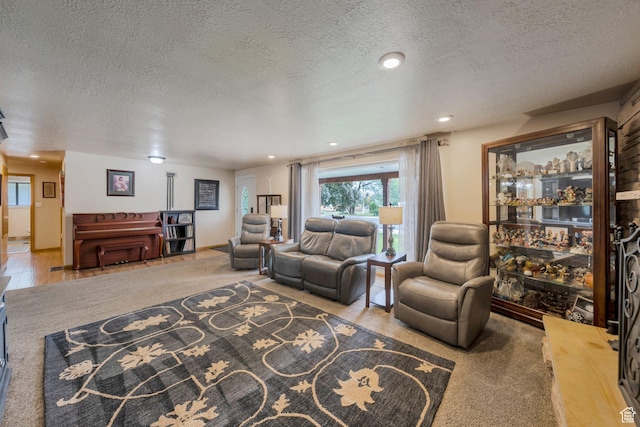 1885 W 300 N, West Point, UT 84015 - living room featuring a textured ceiling and recessed lighting