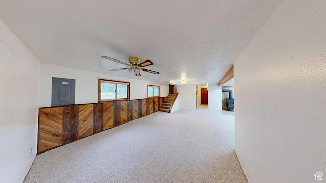 662 N 1600 E, Preston, ID 83263 - carpeted spare room with electric panel, ceiling fan, and a textured ceiling