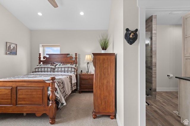 22 Old Ranch Rd, Montpelier, ID 83254 - bedroom with recessed lighting, baseboards, ceiling fan, and wood finished floors