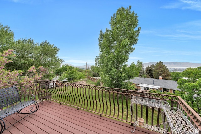 861 N 1100 E, Pleasant Grove, UT 84062 - wooden terrace with a mountain view and a lawn