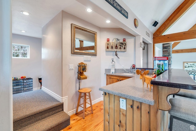 861 N 1100 E, Pleasant Grove, UT 84062 - bar area with a sink, healthy amount of natural light, light wood finished floors, baseboards, and recessed lighting