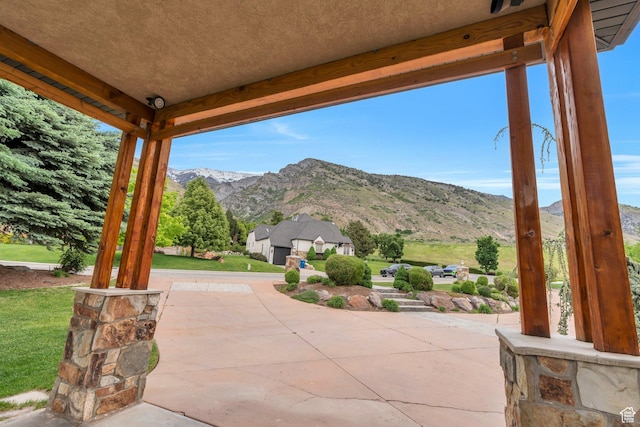 861 N 1100 E, Pleasant Grove, UT 84062 - view of patio / terrace with a mountain view