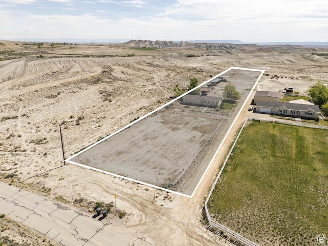 1090 N 200 E, Ferron, UT 84523 - view of rural area with property parcel outlined, a mountain backdrop, and a desert landscape
