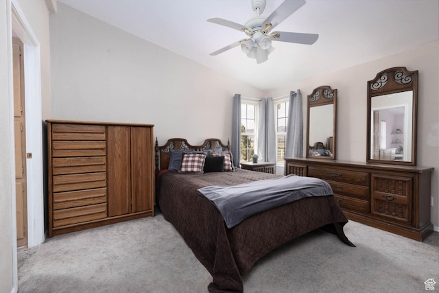 1090 N 200 E, Ferron, UT 84523 - bedroom with vaulted ceiling, carpet, and a ceiling fan
