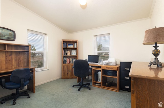 5177 W 1525 S, Cedar City, UT 84720 - office space with lofted ceiling, ornamental molding, light colored carpet, and baseboards