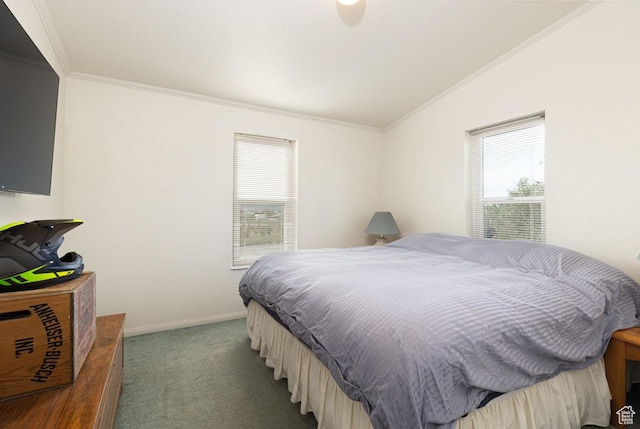 5177 W 1525 S, Cedar City, UT 84720 - carpeted bedroom with ornamental molding, multiple windows, lofted ceiling, and baseboards