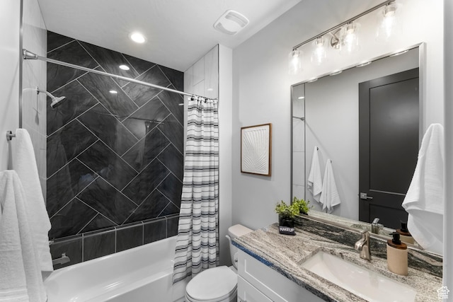 5266 W 2480 S Unit 132, Hurricane, UT 84737 - bathroom featuring toilet, shower / bath combo with shower curtain, and vanity