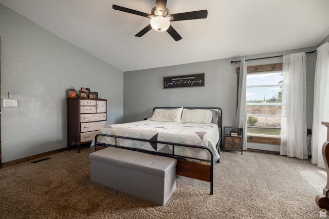 3820 W Main St, Vernal, UT 84078 - carpeted bedroom featuring lofted ceiling and a ceiling fan