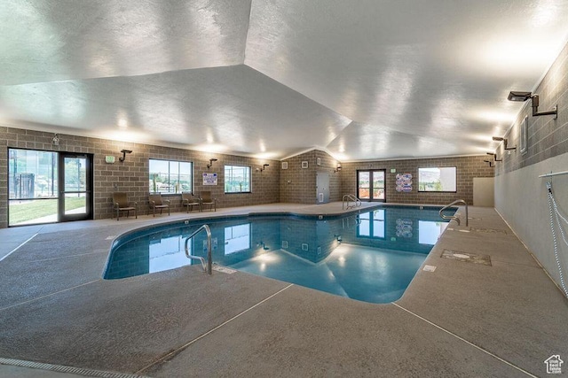 indoor pool featuring a sink