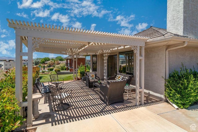view of patio / terrace featuring a pergola