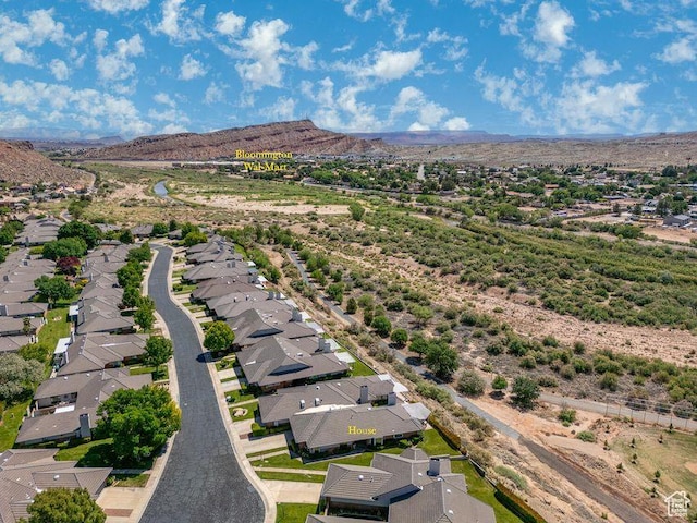 aerial perspective of suburban area featuring mountains
