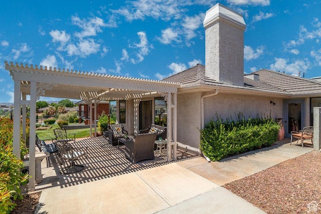 view of patio / terrace with a pergola