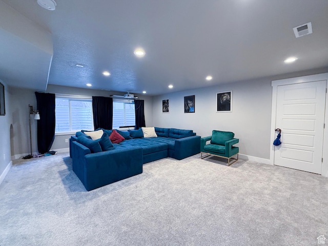 3921 W 1850 N, Lehi, UT 84043 - carpeted living room with baseboards and recessed lighting
