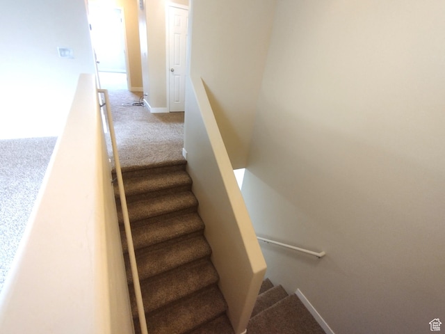 3315 E Appaloosa Way N, Eagle Mountain, UT 84005 - stairs featuring carpet floors and baseboards