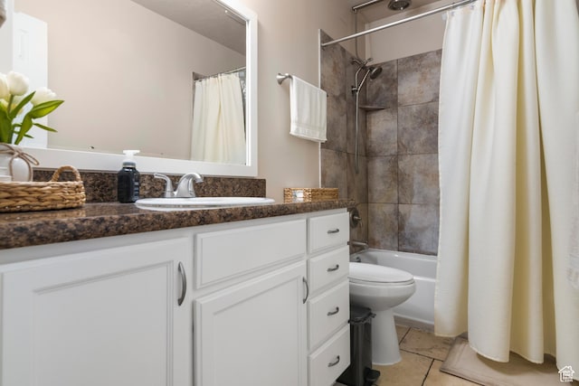 3654 Ogden Ave, Ogden, UT 84403 - full bathroom with tile patterned floors, vanity, toilet, and shower / tub combo