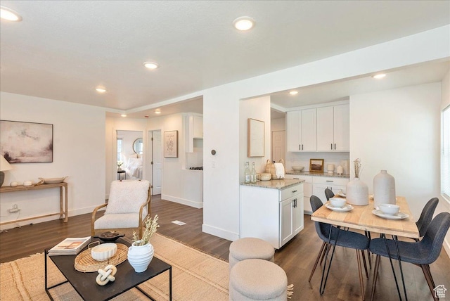 1042 E 460 S, Provo, UT 84606 - living room with dark wood-style flooring, baseboards, and recessed lighting
