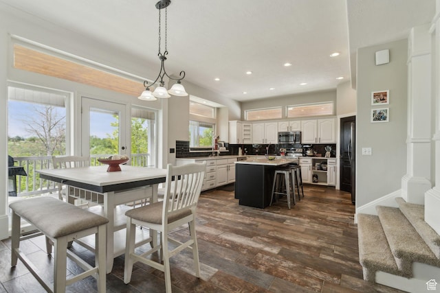 1001 E 1500 N, Layton, UT 84040 - dining space featuring dark wood-style flooring, recessed lighting, and baseboards