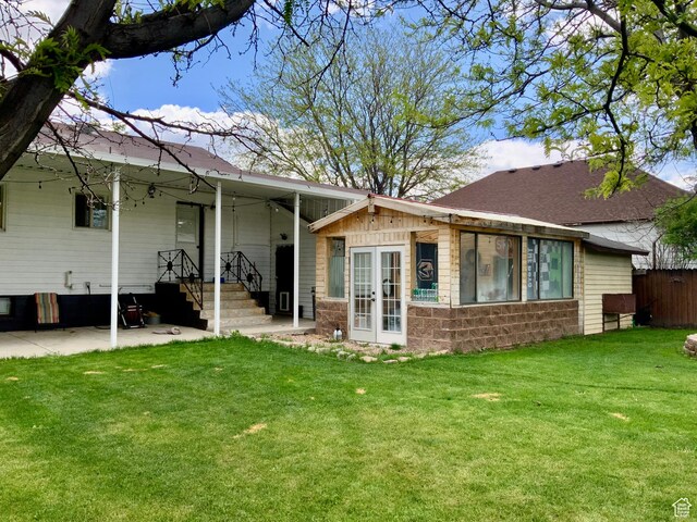 229 N 300 W, Salina, UT 84654 - rear view of property featuring french doors