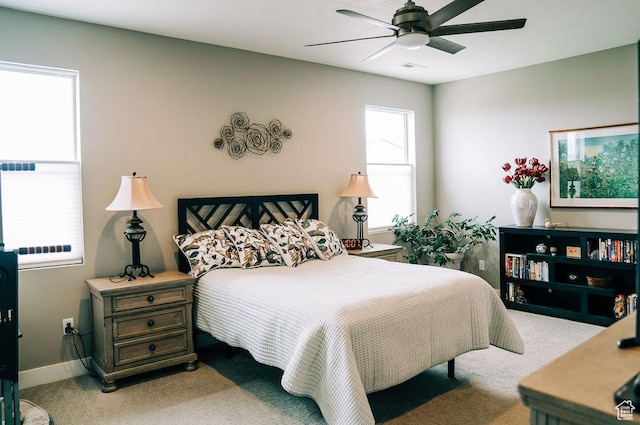 2366 W 3750 N, Cedar City, UT 84721 - bedroom featuring light carpet, ceiling fan, and baseboards