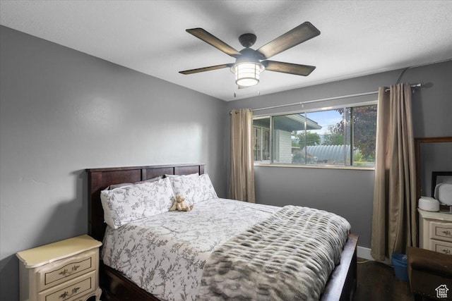 131 N 100 W, Hyrum, UT 84319 - bedroom with wood finished floors and a ceiling fan