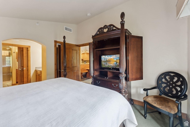 840 Bigler Ln Unit 3031, Midway, UT 84049 - bedroom featuring arched walkways and carpet floors