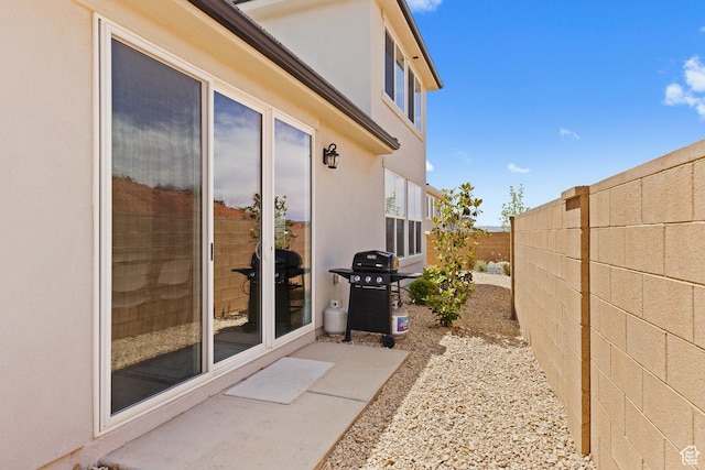 1445 N Arena Roja Dr, Washington, UT 84780 - view of patio / terrace featuring a fenced backyard and grilling area