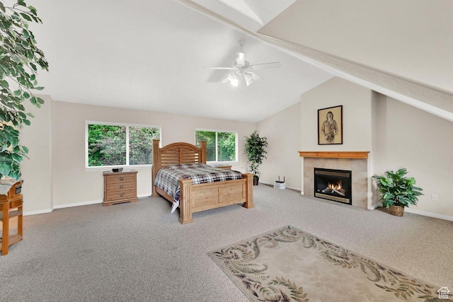 1076 E Creekside, Ogden, UT 84404 - carpeted bedroom featuring baseboards, a fireplace, and ceiling fan