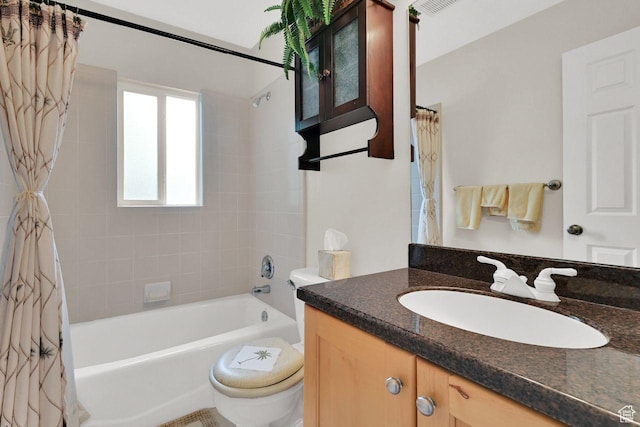 1076 E Creekside, Ogden, UT 84404 - bathroom with toilet, shower / bathtub combination with curtain, and vanity