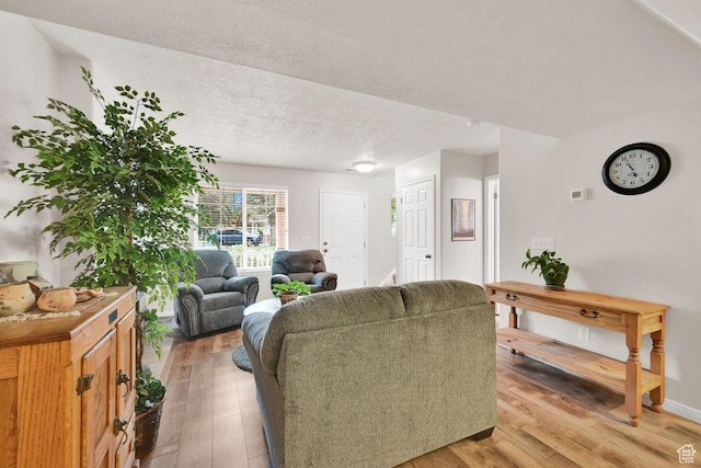 1076 E Creekside, Ogden, UT 84404 - living room featuring light wood-type flooring and a textured ceiling