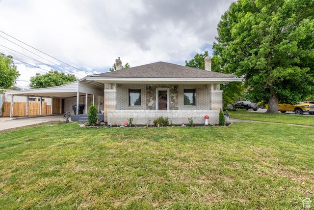 212 E 100 S, Payson, UT 84651 - bungalow-style house with brick siding, a chimney, and a carport