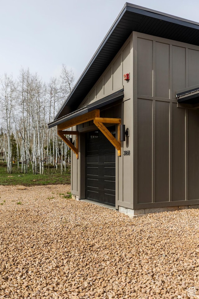 view of garage