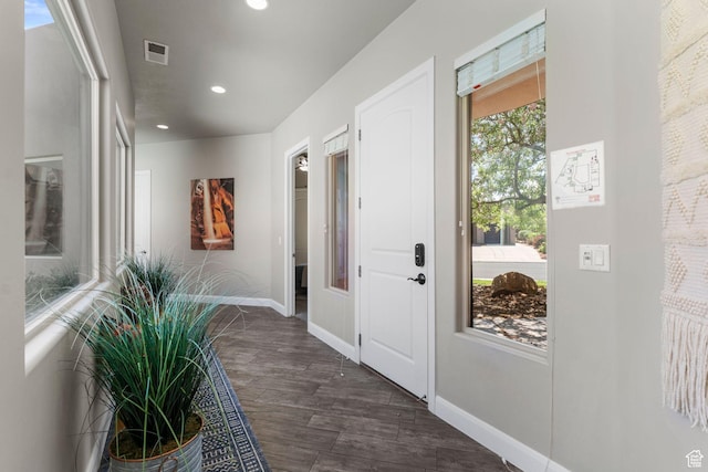 3258 S 4900 W, Hurricane, UT 84737 - foyer entrance with recessed lighting, baseboards, and dark wood-style flooring