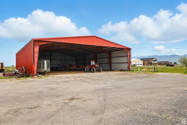 3703 W 600 S, Logan, UT 84321 - view of pole building featuring a detached carport and a mountain view