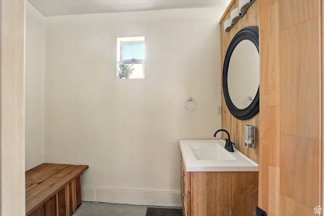 3703 W 600 S, Logan, UT 84321 - bathroom featuring vanity and baseboards