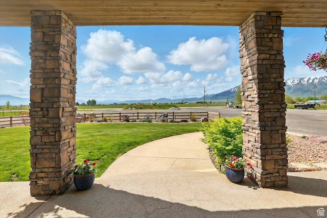3703 W 600 S, Logan, UT 84321 - view of patio featuring a mountain view and a view of countryside