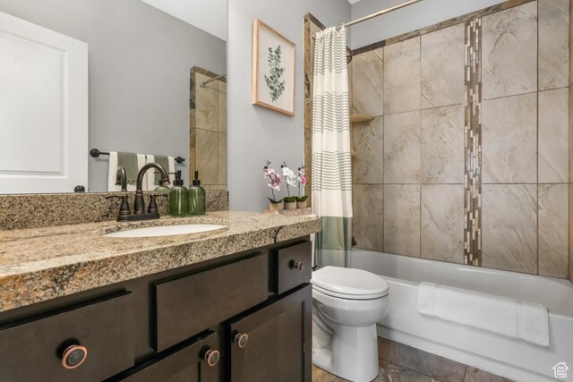 225 S 900 E, Salt Lake City, UT 84102 - bathroom with shower / bathtub combination with curtain, toilet, and vanity