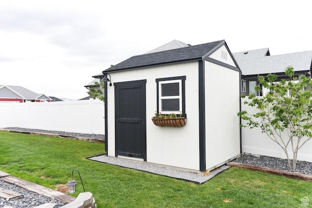 view of shed