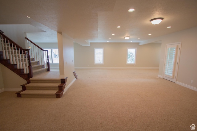 1315 E 1550 N, North Logan, UT 84341 - below grade area featuring carpet flooring, recessed lighting, stairway, and baseboards
