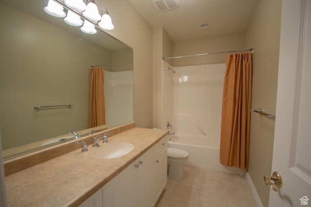 1315 E 1550 N, North Logan, UT 84341 - bathroom with tile patterned flooring, vanity, shower / bath combo, and toilet