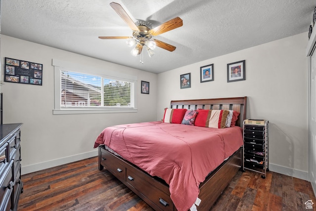 1414 N 325 E, Bountiful, UT 84010 - bedroom featuring baseboards, hardwood / wood-style flooring, a textured ceiling, and ceiling fan