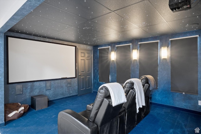 851 E Posado St, Ivins, UT 84738 - home theater room with carpet flooring and a paneled ceiling