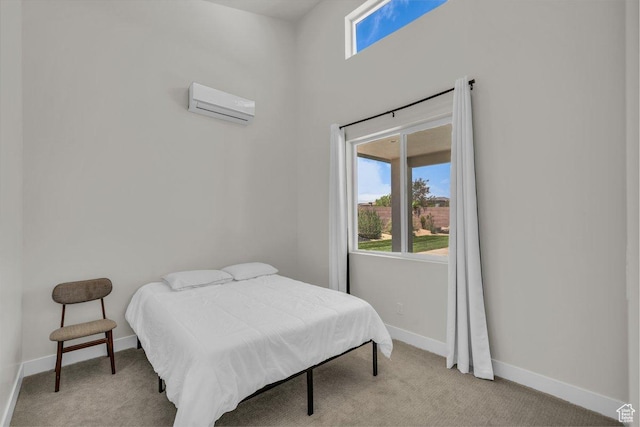 2938 S Poplar Ln, St George, UT 84790 - bedroom with a wall mounted air conditioner, multiple windows, and light carpet