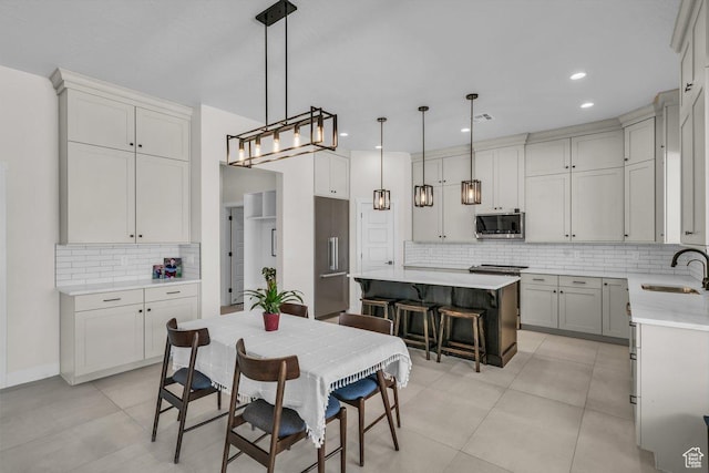 2938 S Poplar Ln, St George, UT 84790 - dining space featuring recessed lighting and light tile patterned flooring