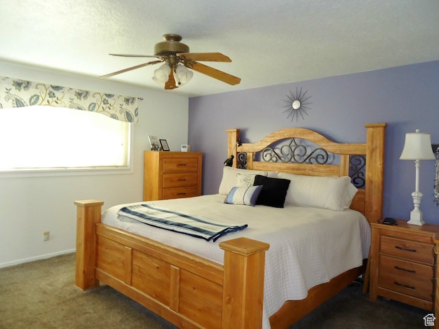bedroom with carpet and ceiling fan
