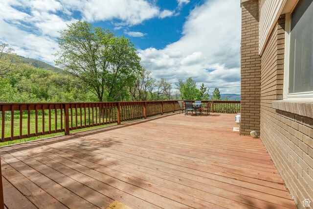 2147 N 3850 E, Eden, UT 84310 - wooden deck with outdoor dining space