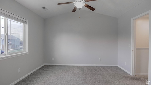 635 E 60 S Unit A-3, American Fork, UT 84003 - empty room featuring carpet floors, ceiling fan, plenty of natural light, baseboards, and lofted ceiling